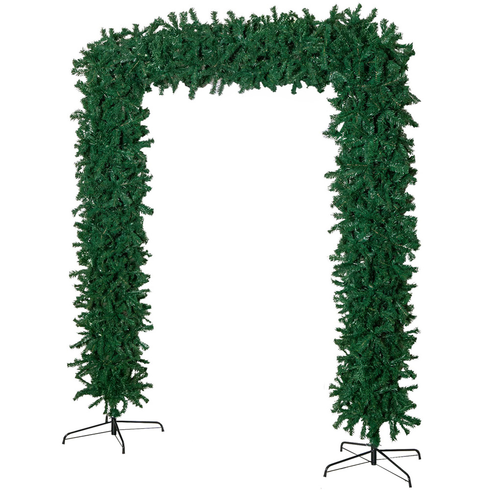 Samuel Alexander Single Door Plain Green Flat Top Christmas Tree Arch with 2000 Tips 8ft Image 1