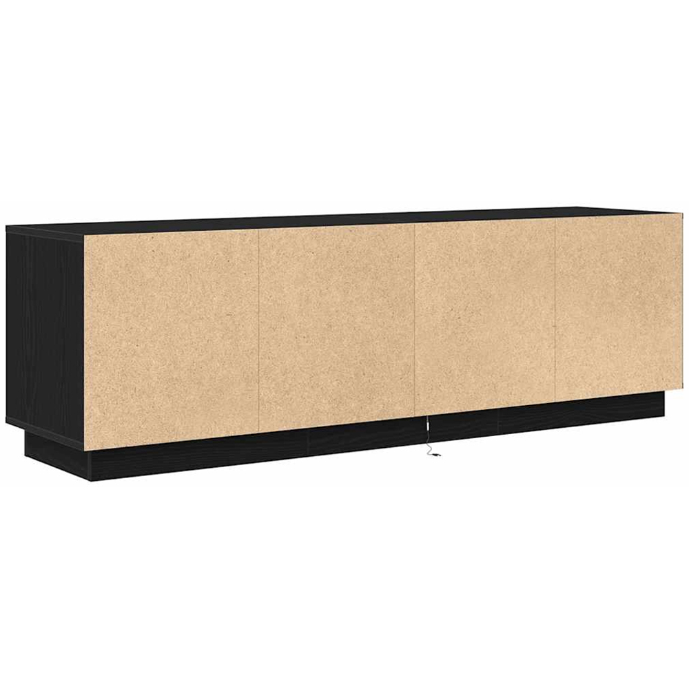 vidaXL 4 Door 2 Drawer Black TV Cabinet with LED Lights Image 9