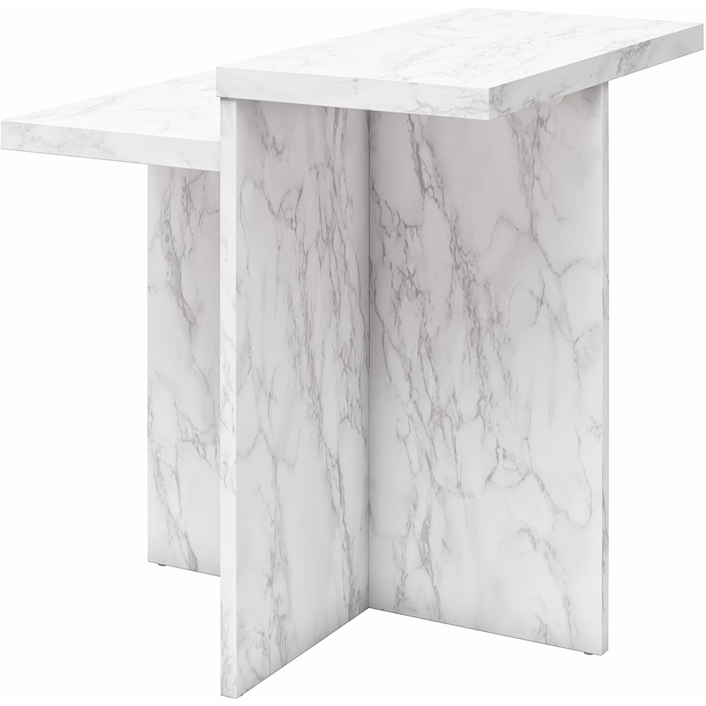 Dorel Home Brielle White Faux Marble Accent Table Image 4
