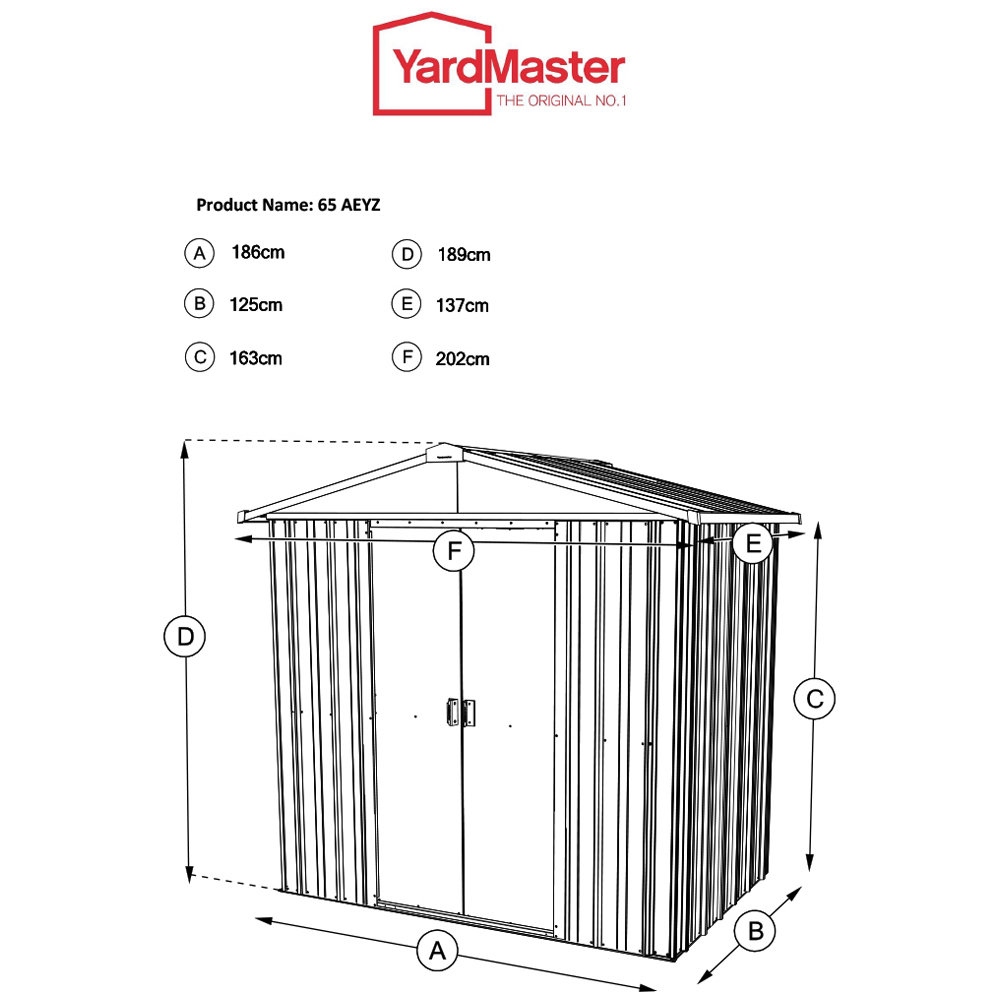 Yardmaster Castleton 6.8 x 4.6ft Anthracite Metal Apex Storage Shed Image 7