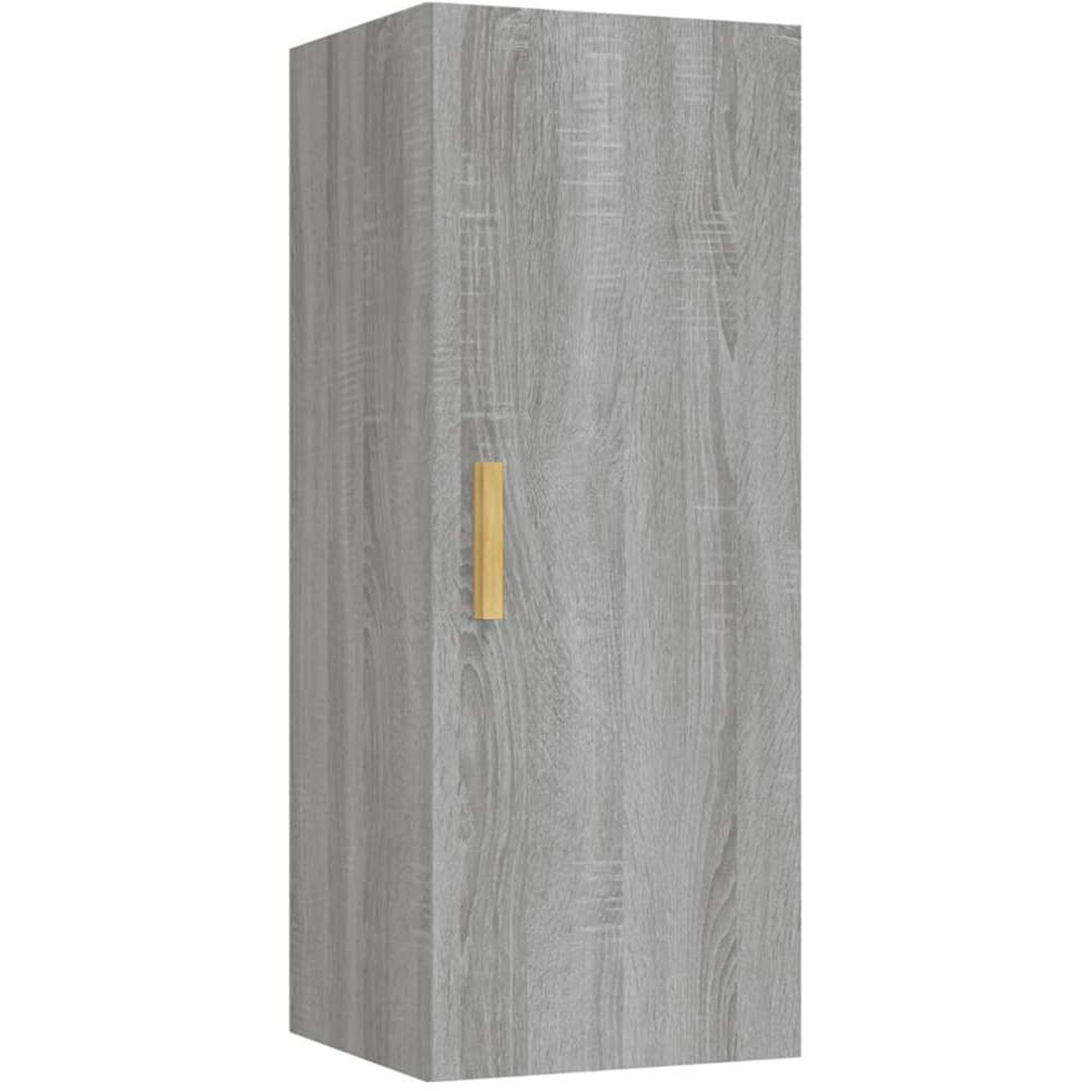 vidaXL Single Door Grey Sonoma Wall Cabinet with Gold Handle Image 2