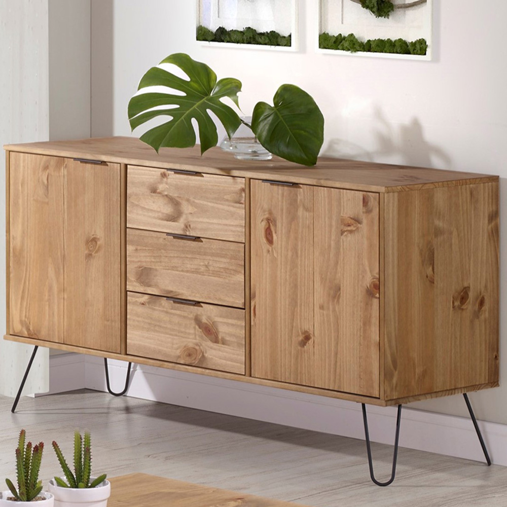 Augusta 2 Door 3 Drawer Pine Medium Sideboard Image 1