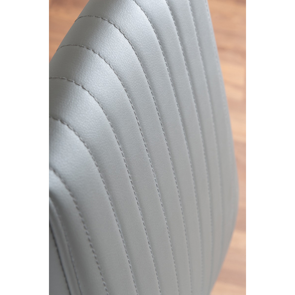 Furniturebox Molini Fontana 6 Seater Dining Set Grey Gloss Elephant Grey and Chrome Image 8