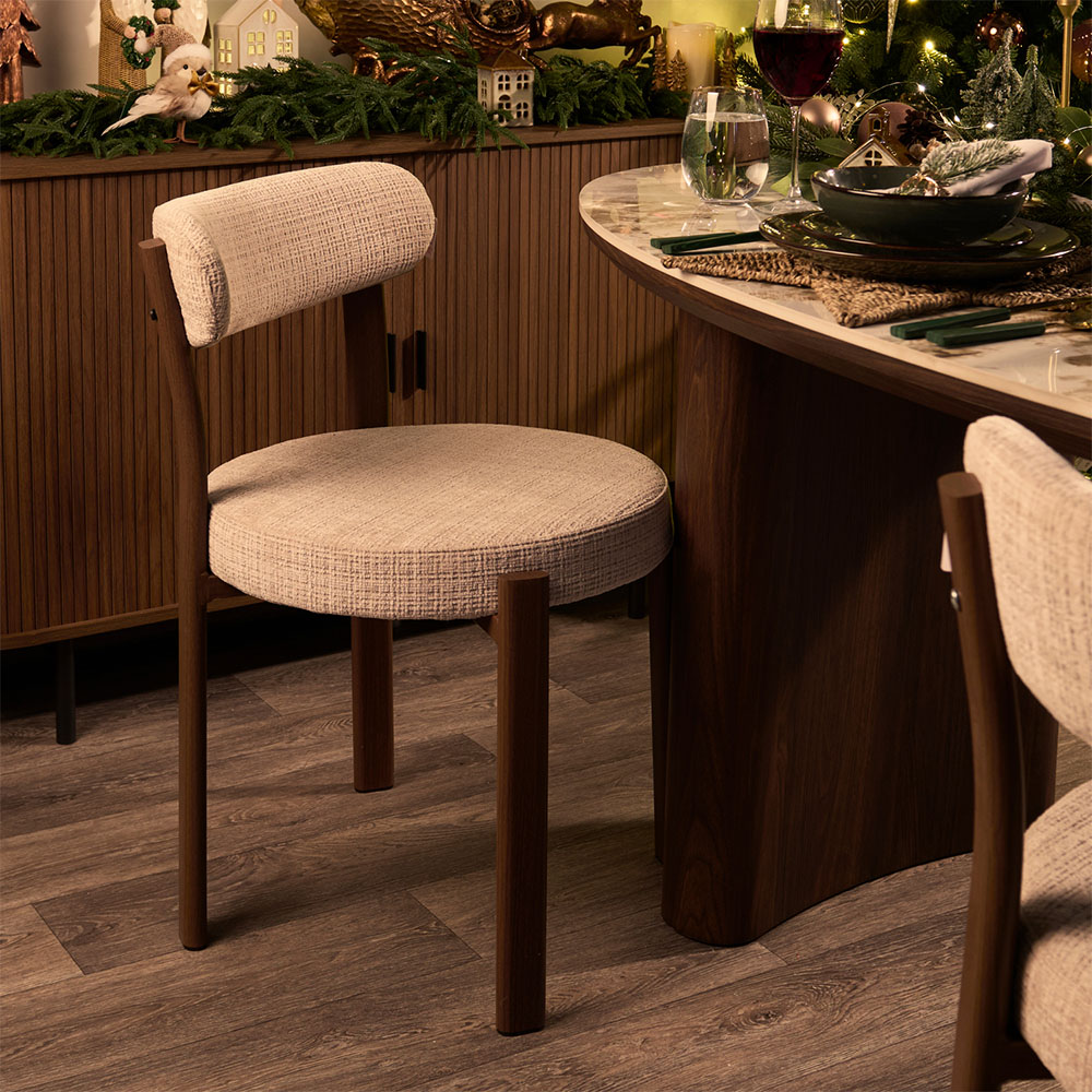 Pair of Thea Dining Chairs Beige Image 2