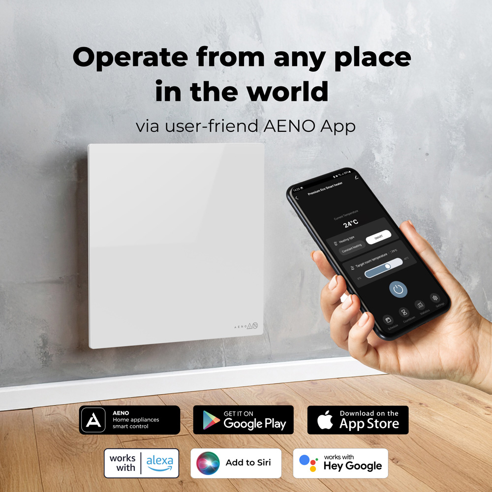 Aeno Premium Eco Smart White Quadro Wall Heater Image 6
