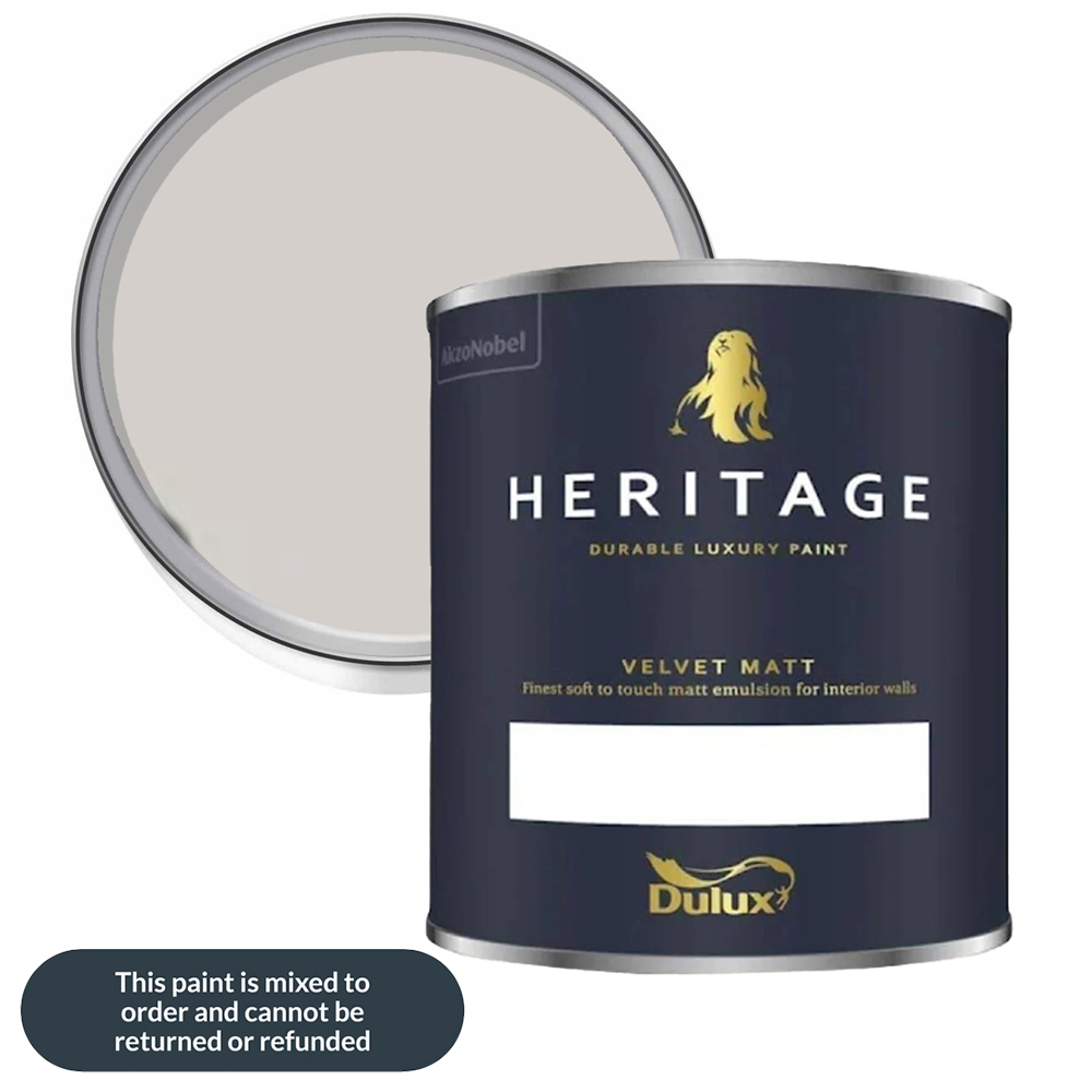 Dulux Heritage Walls and Ceilings Quartz Grey Velvet Matt Emulsion Paint 1L Image 1