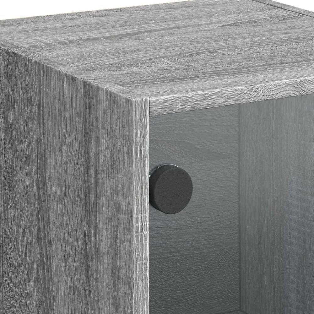 vidaXL 3 Glass Door Grey Sonoma Highboard Image 9