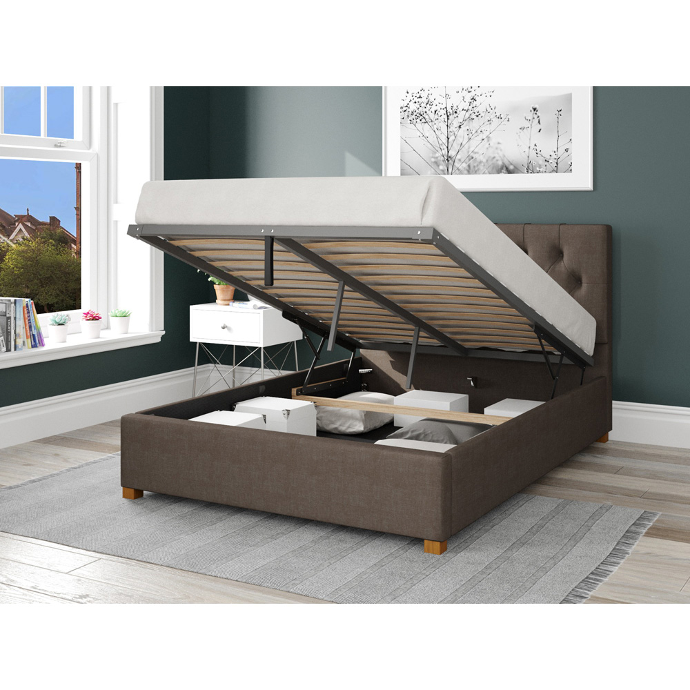 Aspire Olivier Double Slate Malham Weave Ottoman Bed Image 2