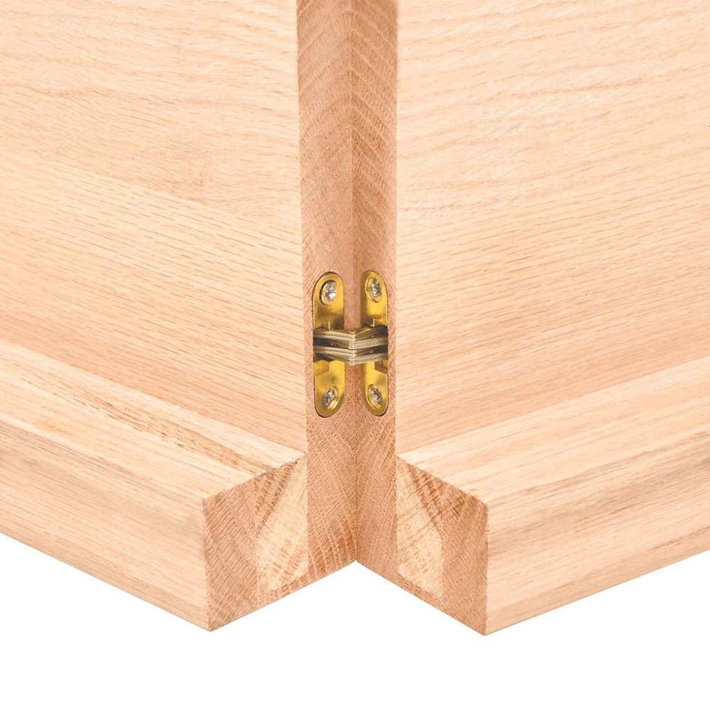 vidaXL 120cm Natural Untreated Solid Oak Wood Floating Wall Shelf Image 6