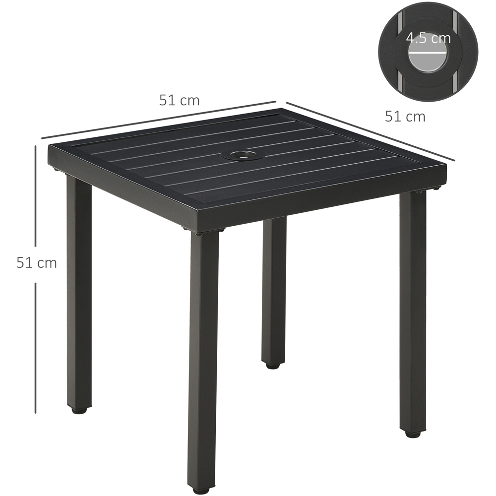 Outsunny Steel Garden Side Table Black Image 8