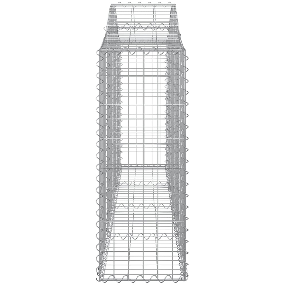 vidaXL Silver Galvanised Iron Arched Gabion Basket 200 x 30 x 80/100cm 25 Pack Image 3