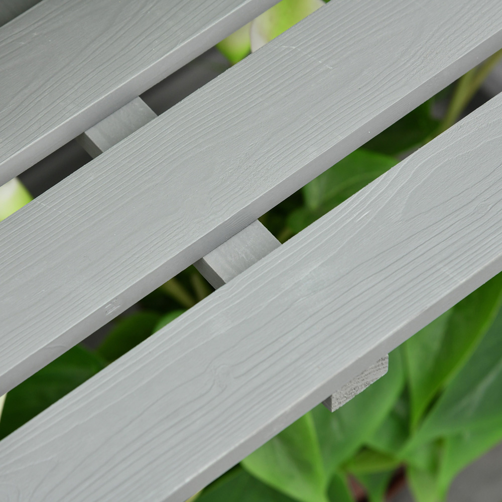 Outsunny 3 Shelf Grey Wooden Polycarbonate 2.5 x 1.5ft Cold Frame Greenhouse Image 3