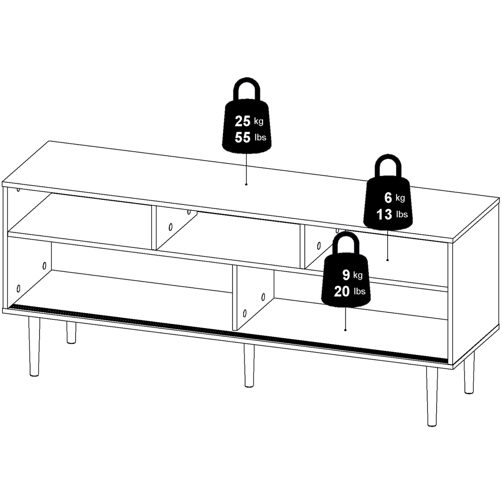 Florence Rome 2 Sliding Door Jackson Hickory Oak and Matt Black TV Unit Image 9