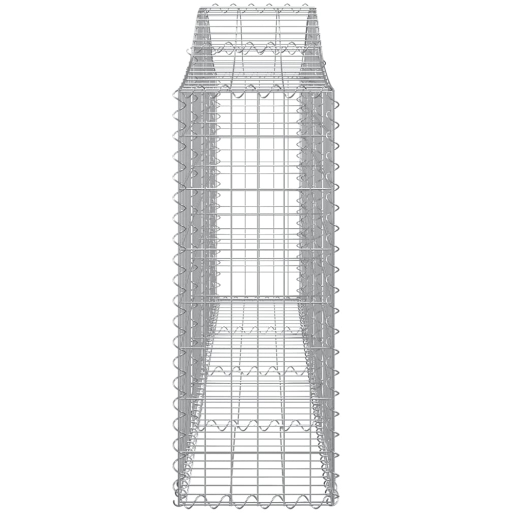 vidaXL Silver Galvanised Iron Arched Gabion Basket 200 x 30 x 80/100cm 18 Pack Image 3