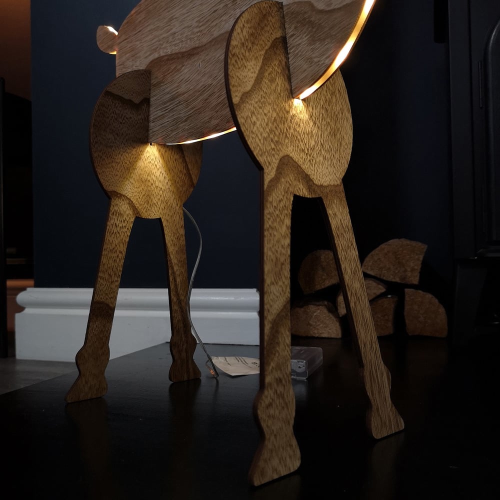 Samuel Alexander 3D Wooden Reindeer LED Christmas Decoration Image 6