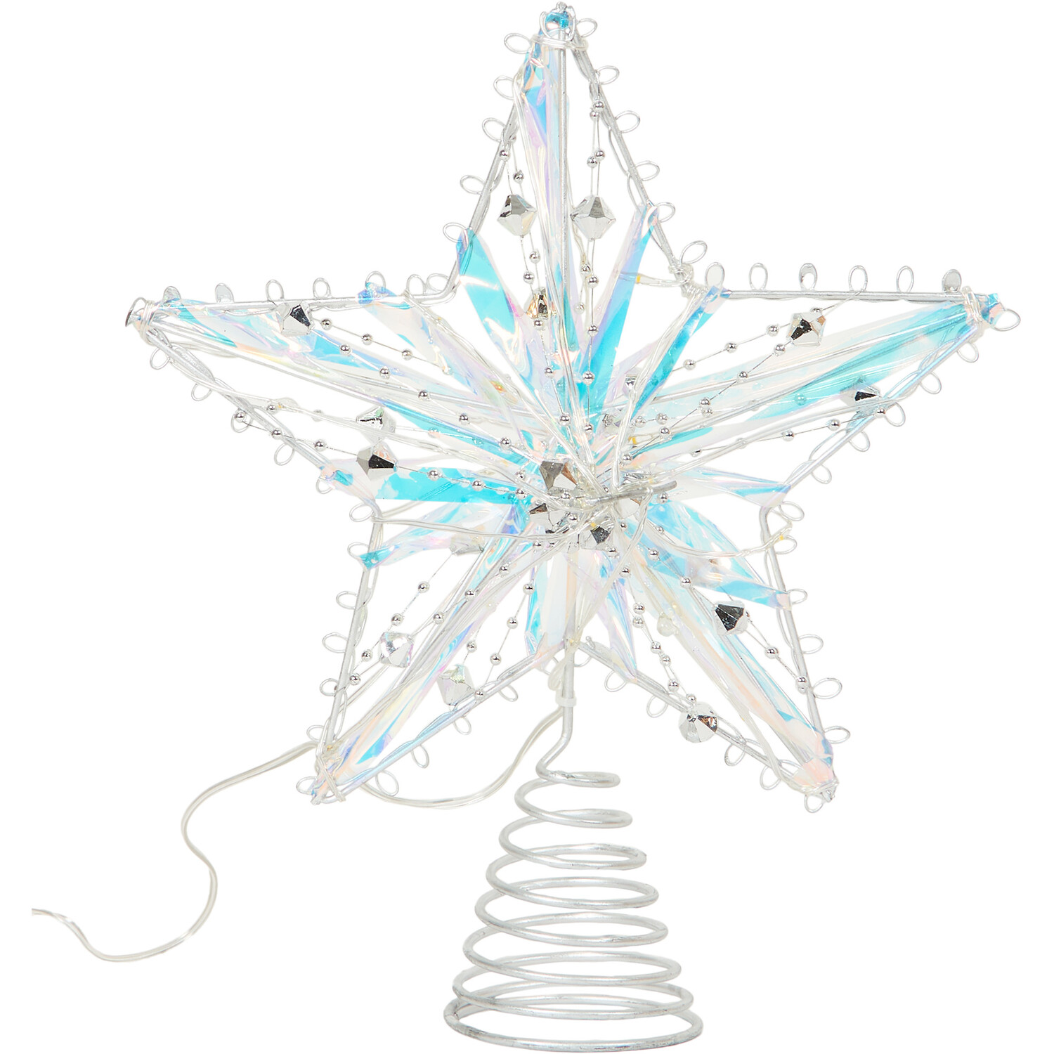 Diamante Star Tree Topper Iridescent Image 1