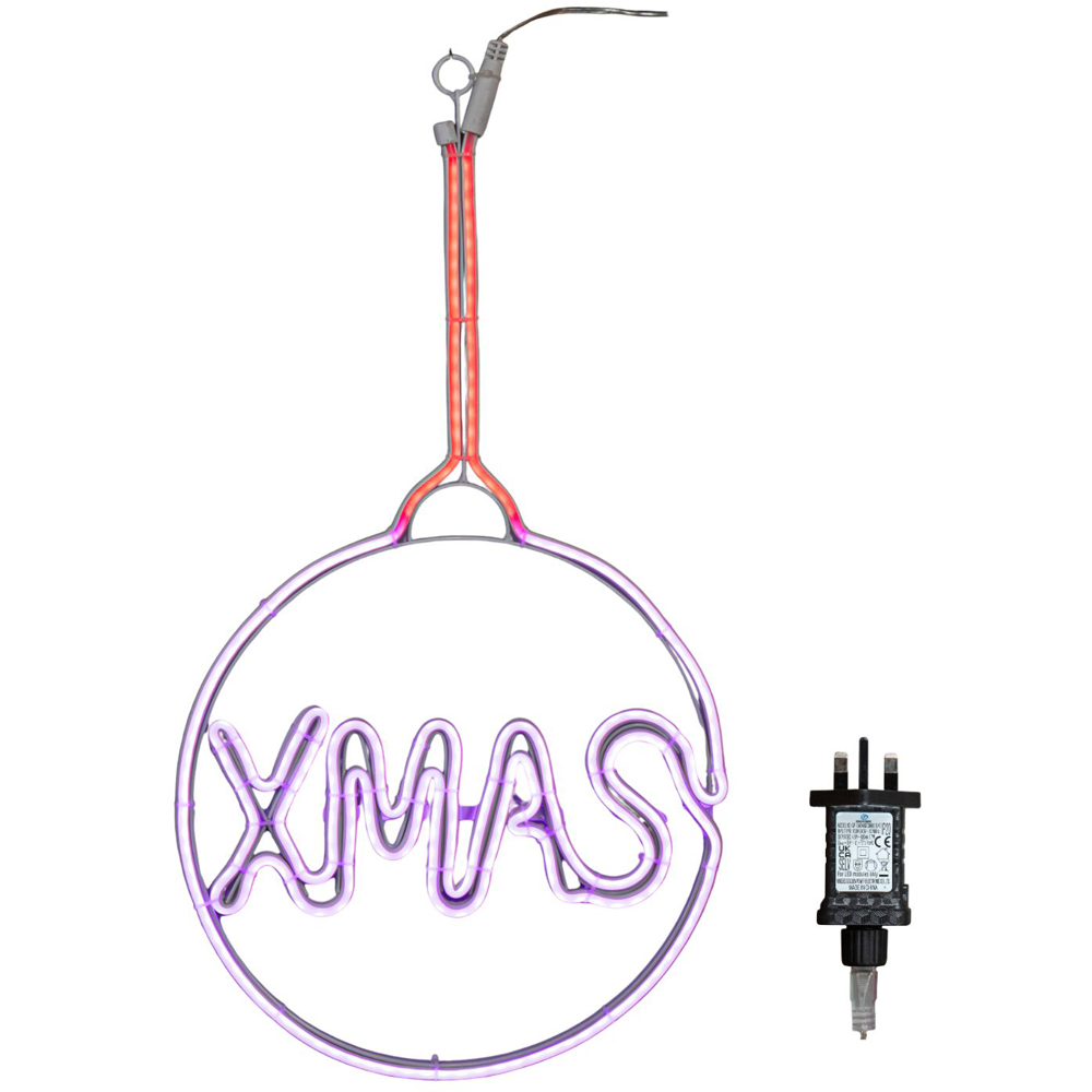 Samuel Alexander Multicolour LED Light Up Neon Bauble Christmas Decoration Image 5