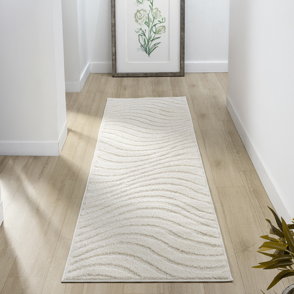 Desire Rugs Aya Cream Embossed Waves Rug 80 x 150cm Image 7