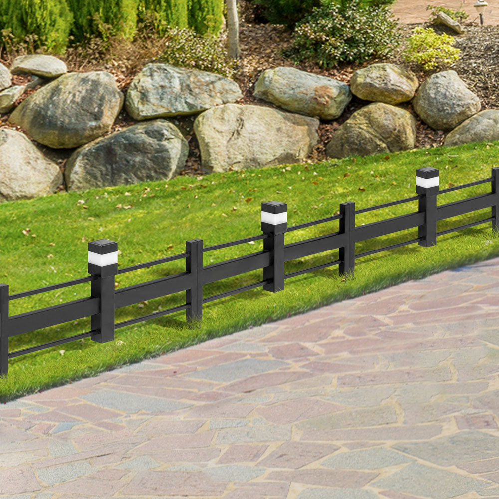 Sunjoy Cromwell Black Solar Border Fence Panel Image 2