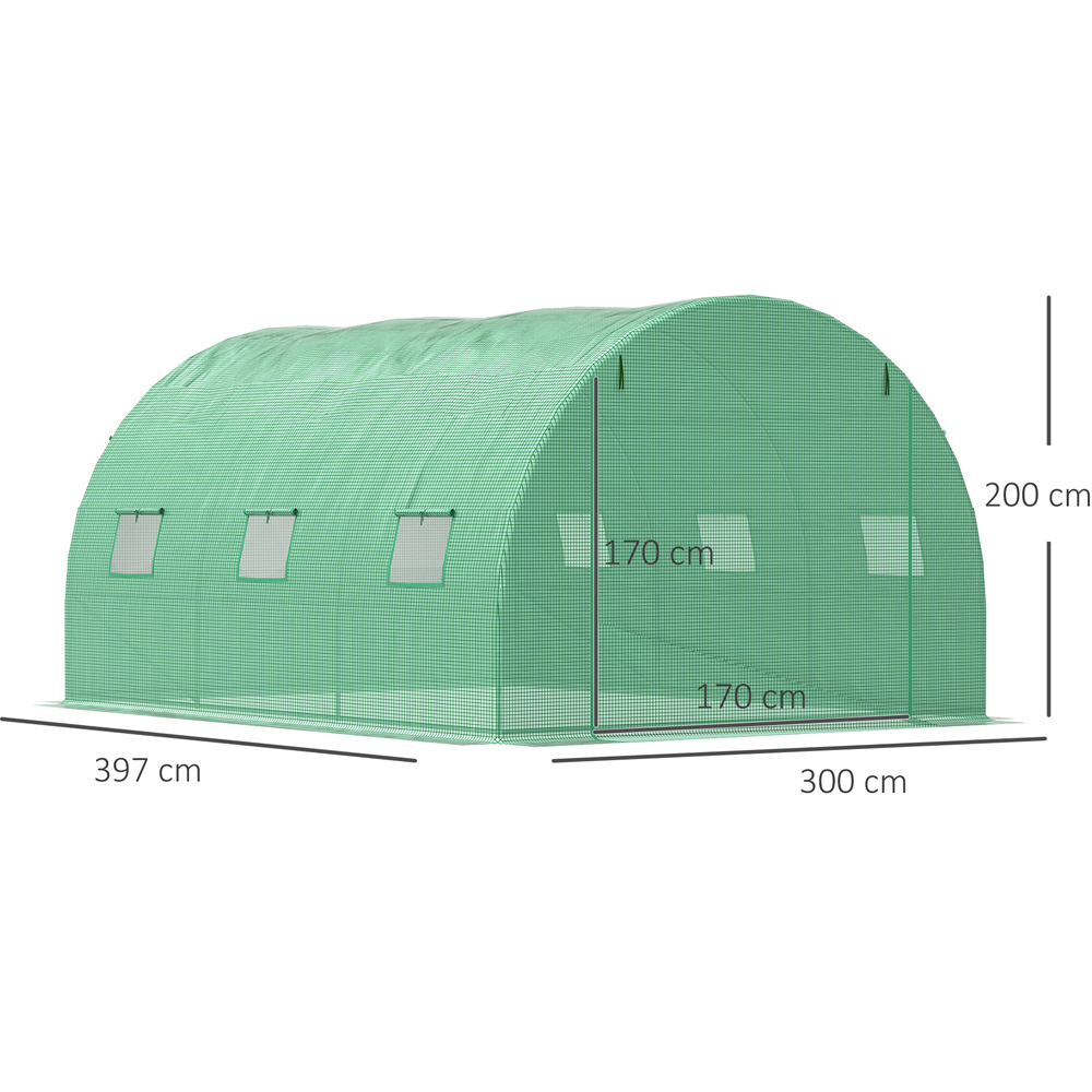 Outsunny Green Steel 13 x 10ft Greenhouse Image 8