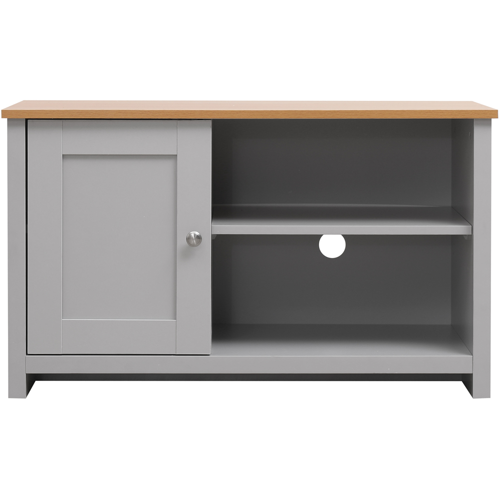 FurnitureHMD Single Door 2 Shelf Grey and Oak Effect Wooden TV Unit Image 3