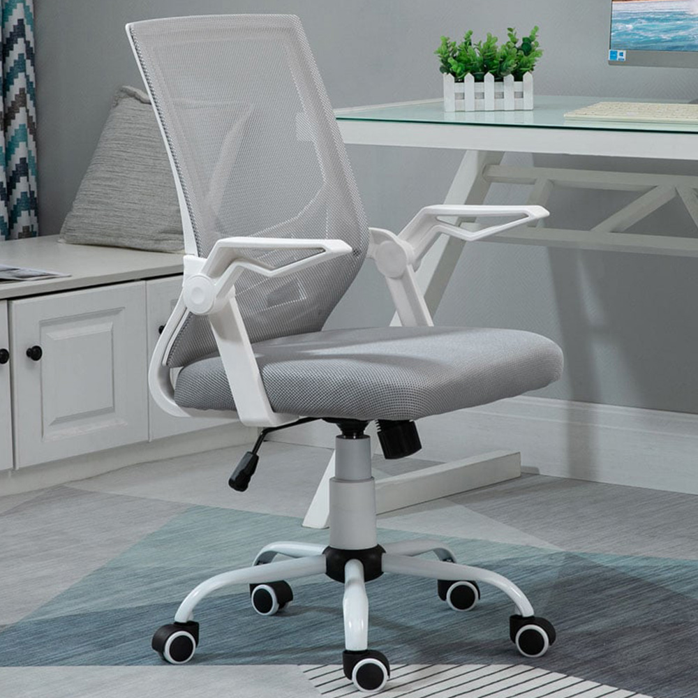 Portland Light Grey Mesh Swivel Lumbar Office Chair Image 1