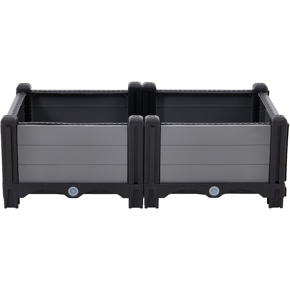 Living and Home Grey and Black Plastic Raised Garden Bed Kit 20 x 60 x 30cm Image 1