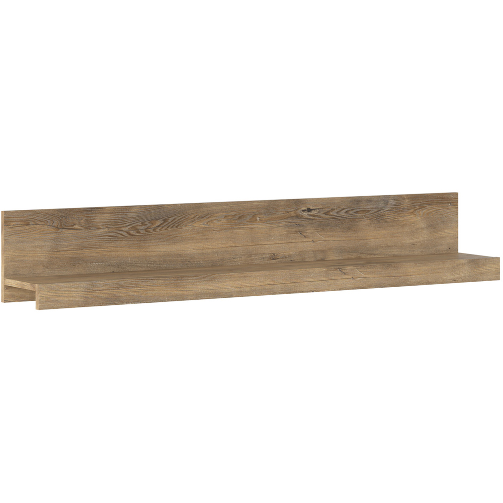 Florence 135cm Chestnut and Matera Grey Wide Wall Shelf Image 2