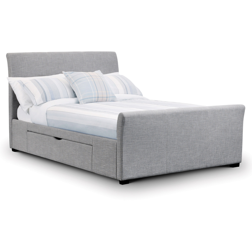 Julian Bowen Capri Double Light Grey Fabric Bed Frame Image 2