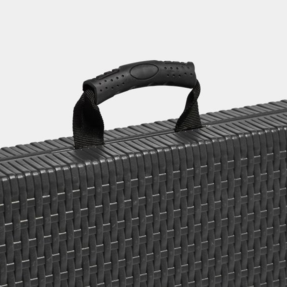 VonHaus Black Faux Rattan Table Image 5