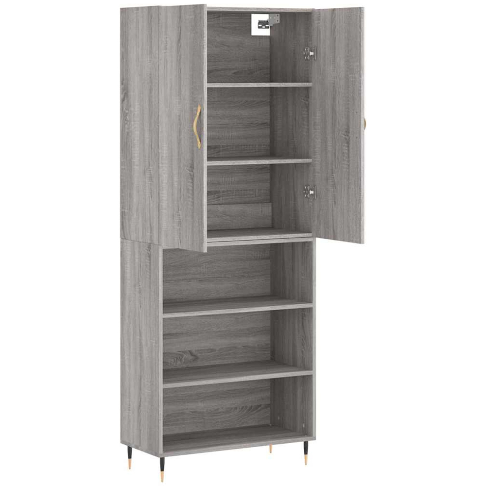 vidaXL 2 Door 3 Shelf Grey Sonoma Highboard Image 4