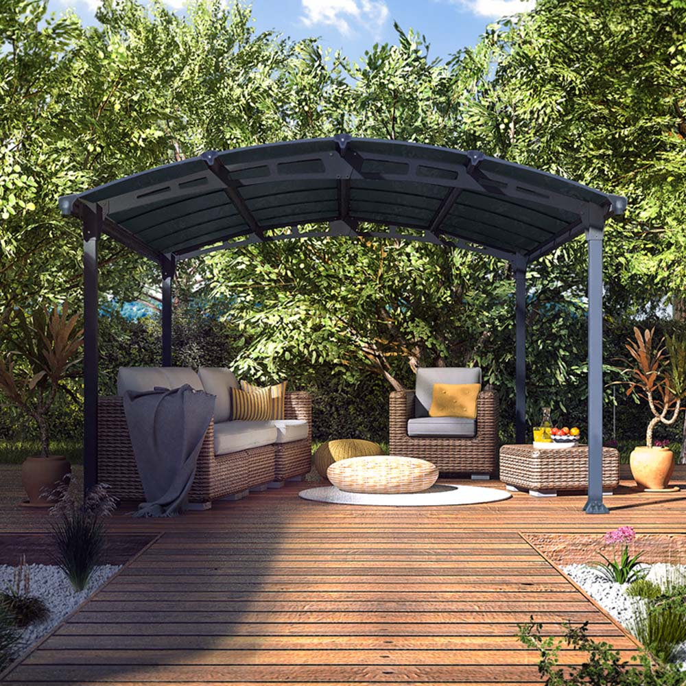 Palram Canopia Tucson 2.42 x 4.35m Grey Garden Gazebo Image 1