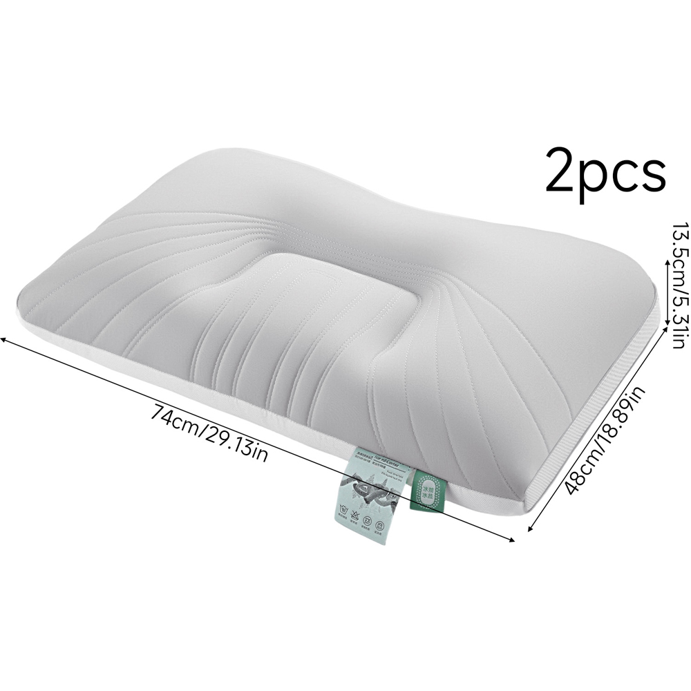 Living and Home Grey Quilted Cooling Supportive Pillow Insert 74 x 48cm 2 Pack Image 9