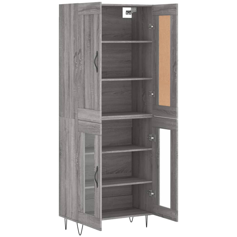 vidaXL 4 Door Grey Sonoma Highboard Image 4
