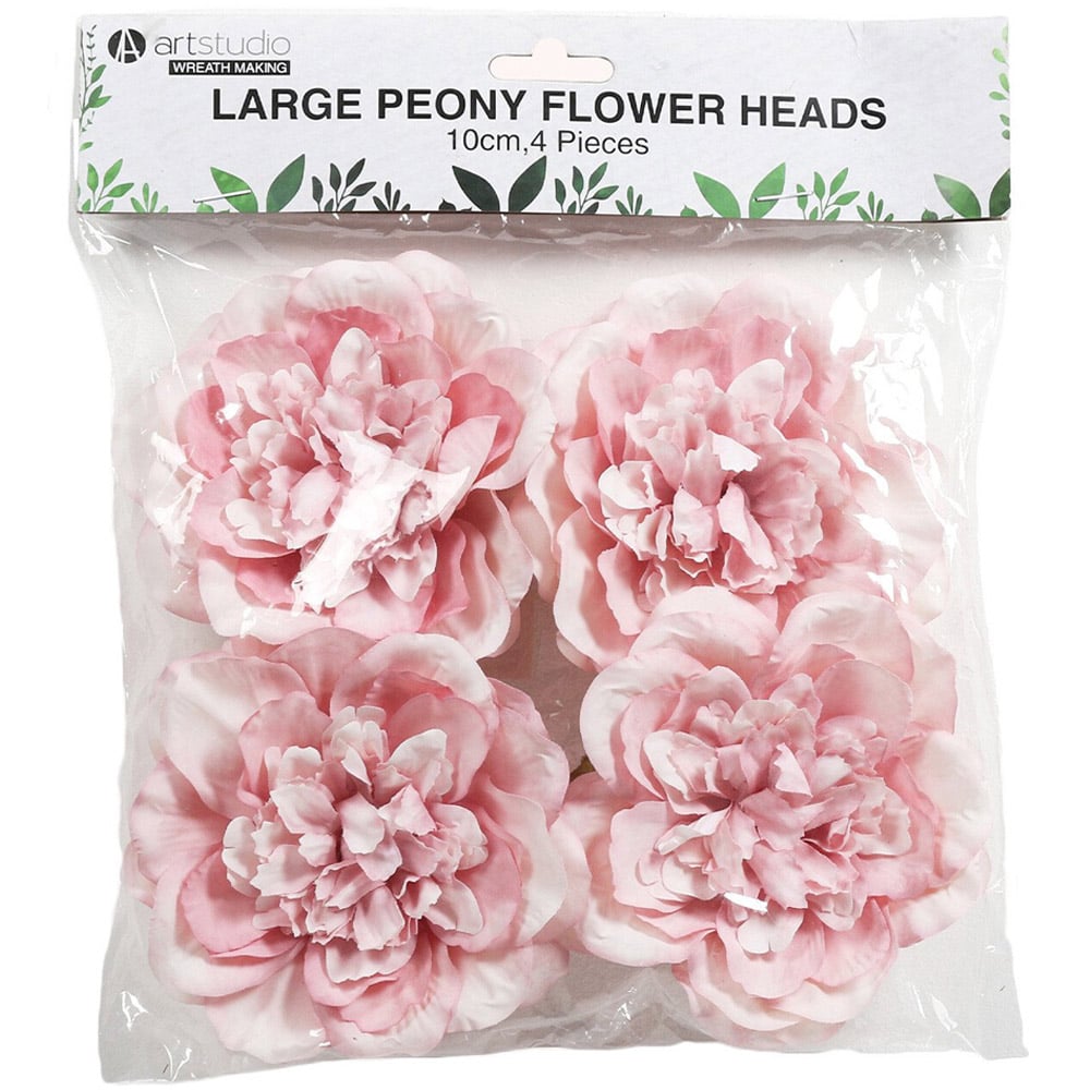 Art Studio Large Blush Pink Peony Flower Head 4 Pack Image