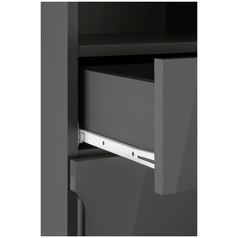 Loft24 Altas Single Door Single Drawer Grey Midi Cabinet Image 6