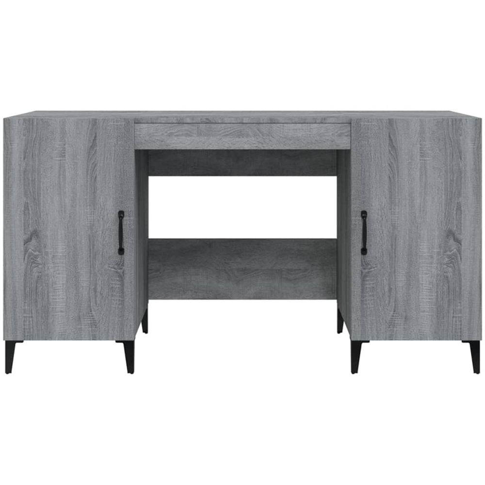 vidaXL Modern Large Desk Smoked Oak Image 5