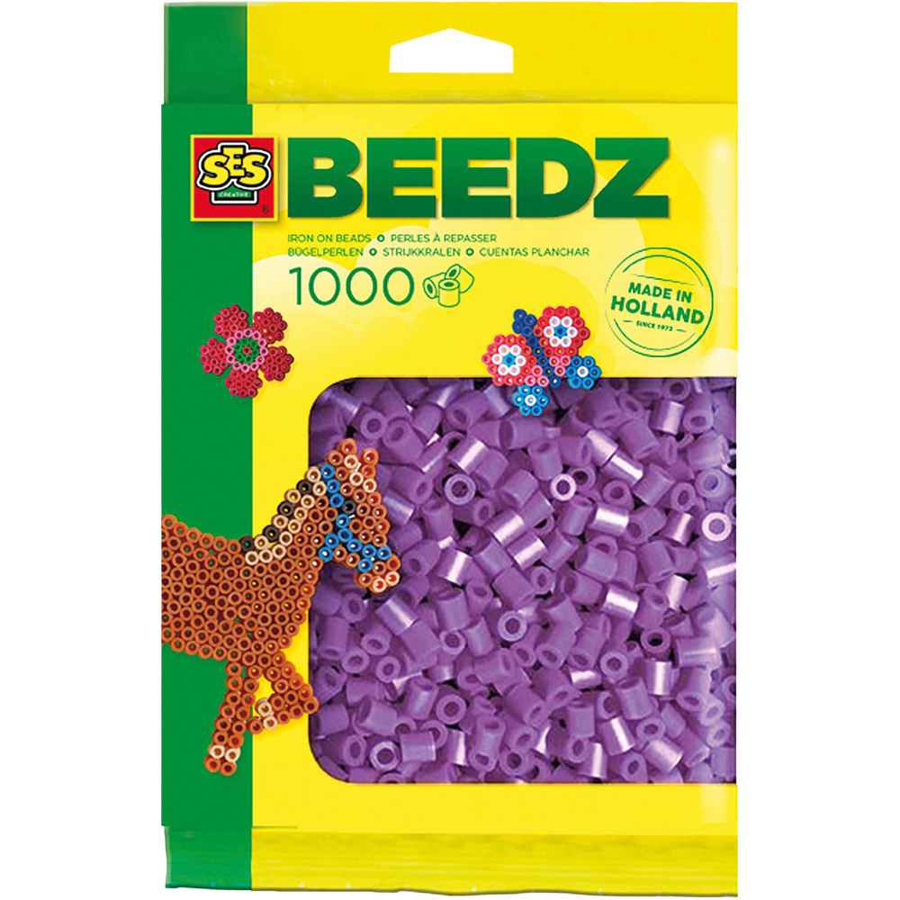 SES Creative Beedz Purple Iron On Beads 1000 Piece  Image 1