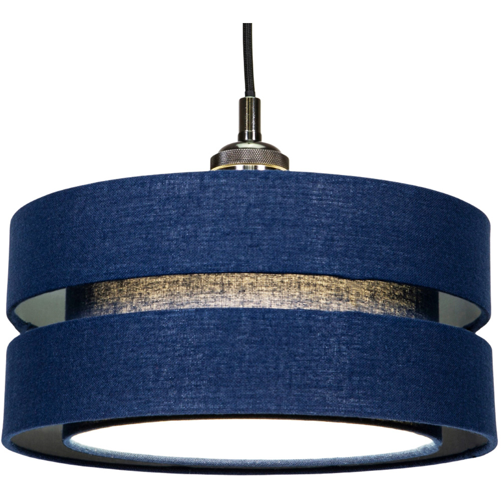 Happy Homewares 3 Tier Blue Linen Fabric Ceiling Pendant Shade Image 3