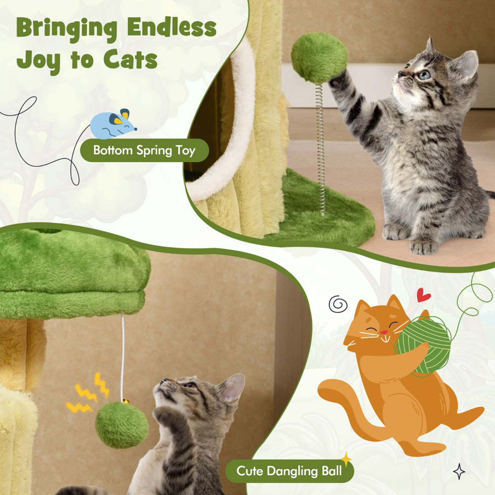 Costway Cat Tree with Sisal Scratching Posts and Padded Perch Image 8