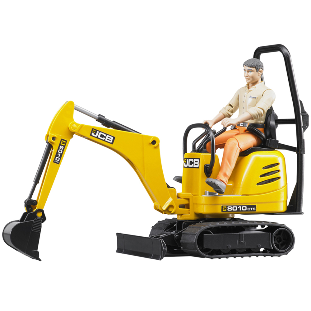 Bruder Kids bworld 8010 CTS JCB Micro Excavator and Construction Worker Playset Model Image 1