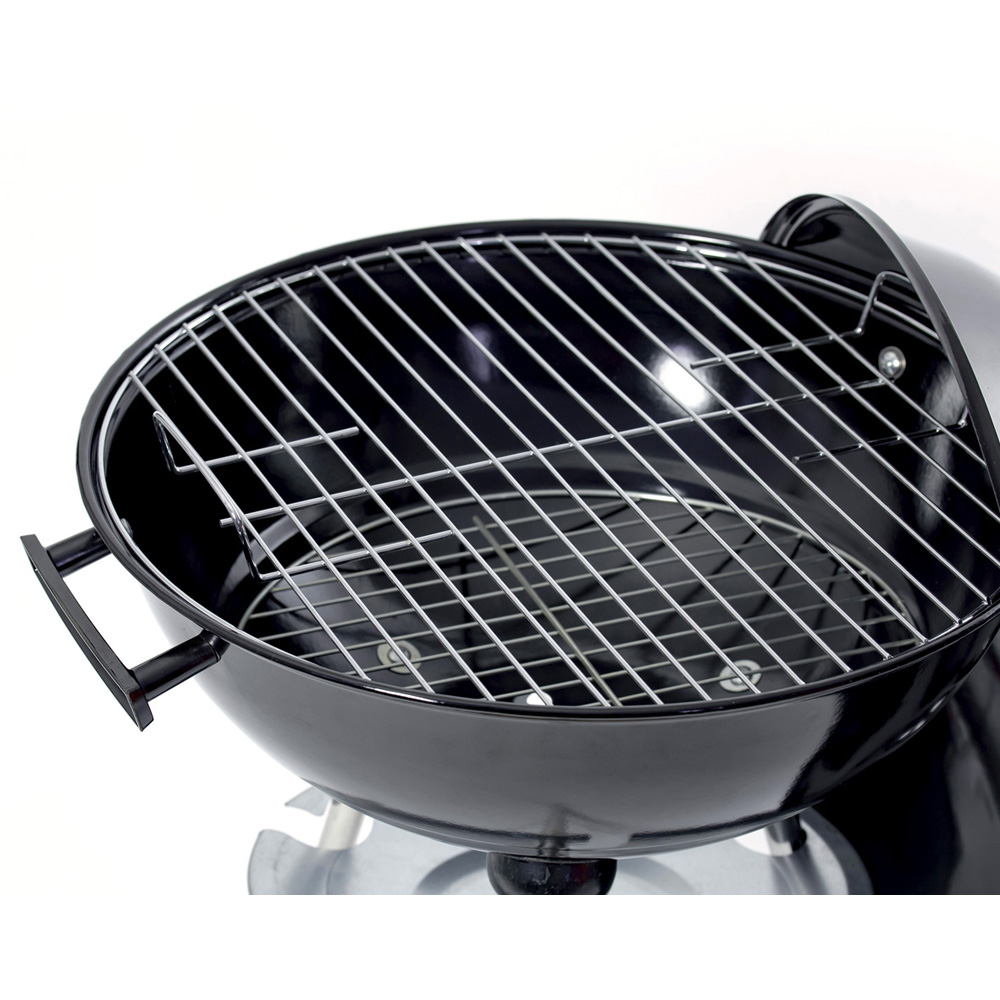 GardenKraft Black Enamel Kettle BBQ Grill with Lid Wilko