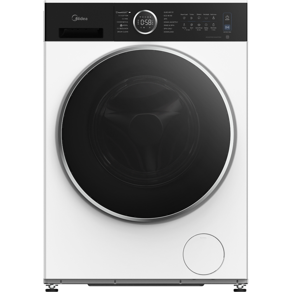 Midea MF205W100WBA30/W 10kg White Freestanding Washing Machine Image 2