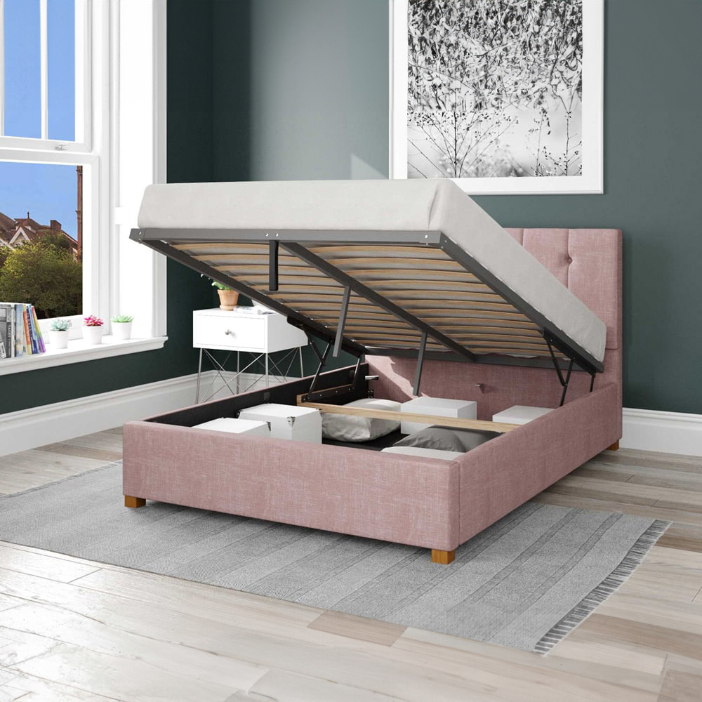 Aspire Hepburn Double Tea Rose Pure Pastel Cotton Ottoman Bed Image 2