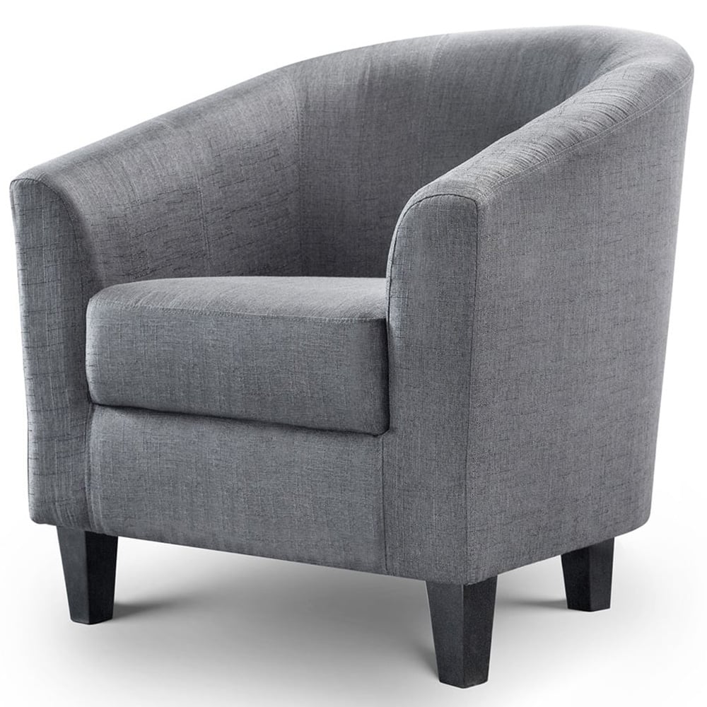 Julian Bowen Hugo Slate Grey Linen Tub Chair  Image 2