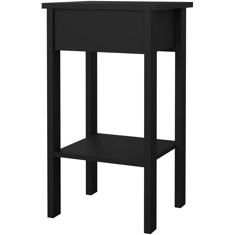 Florence Barcelona Single Drawer Matt Black Bedside Table Image 5