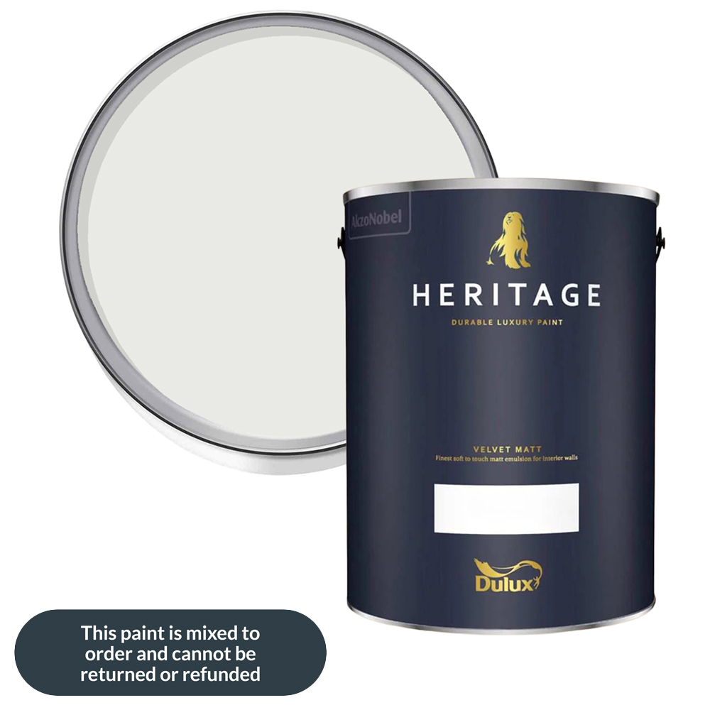 Dulux Heritage Walls and Ceilings Panel White Velvet Matt Emulsion Paint 5L Image 1