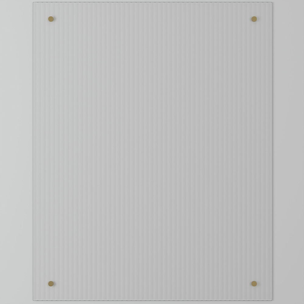 Fluted Clear Glass Kitchen Splashback with Brushed Brass Caps 600 x 750 x 4mm Image 2