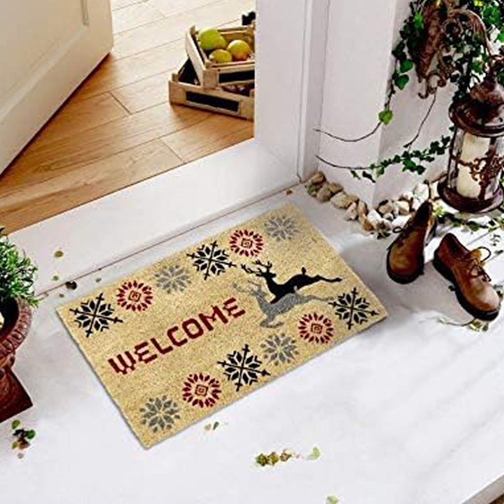 Coco & Coir Stag Xmas Coir Door Mat 45 x 75cm Image 2