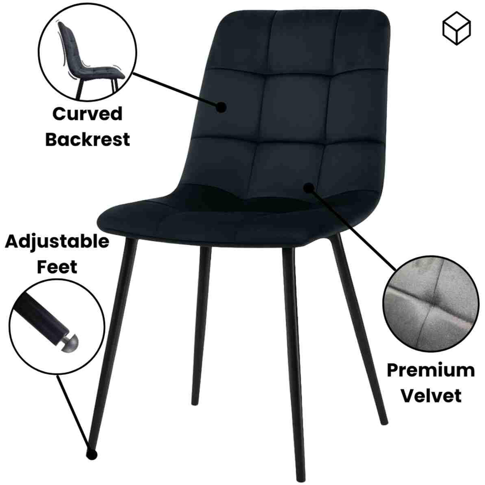 Portland Kosy Koala 6 Seater Dining Set Oak Effect and Black Image 6